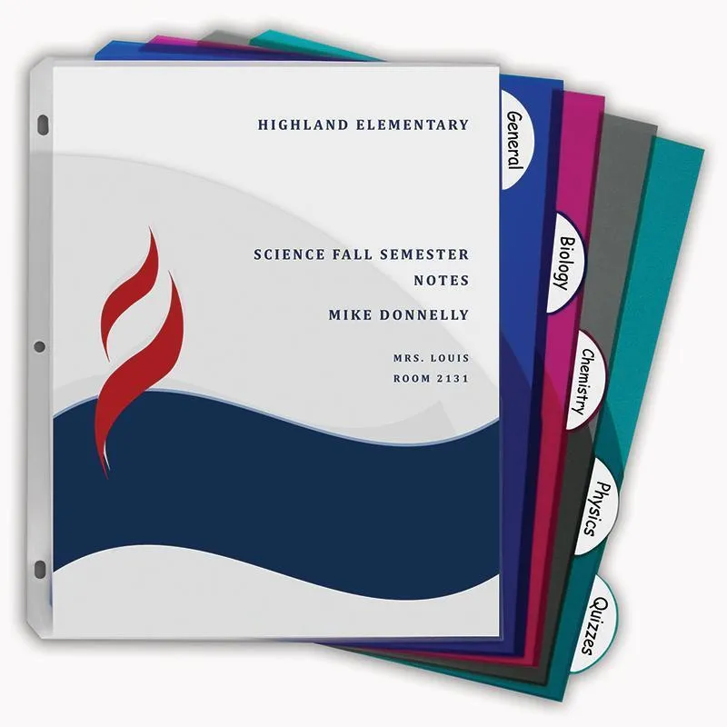 (12 Pk) 5 Tab Poly Index Dividers W