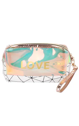 [BOGO] AO783 White Love Transparent Waterproof Cosmetic Bag