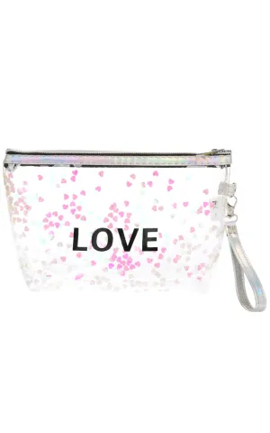 [BOGO] AO788 Love Transparent Waterproof Cosmetic Bag w/Zipper