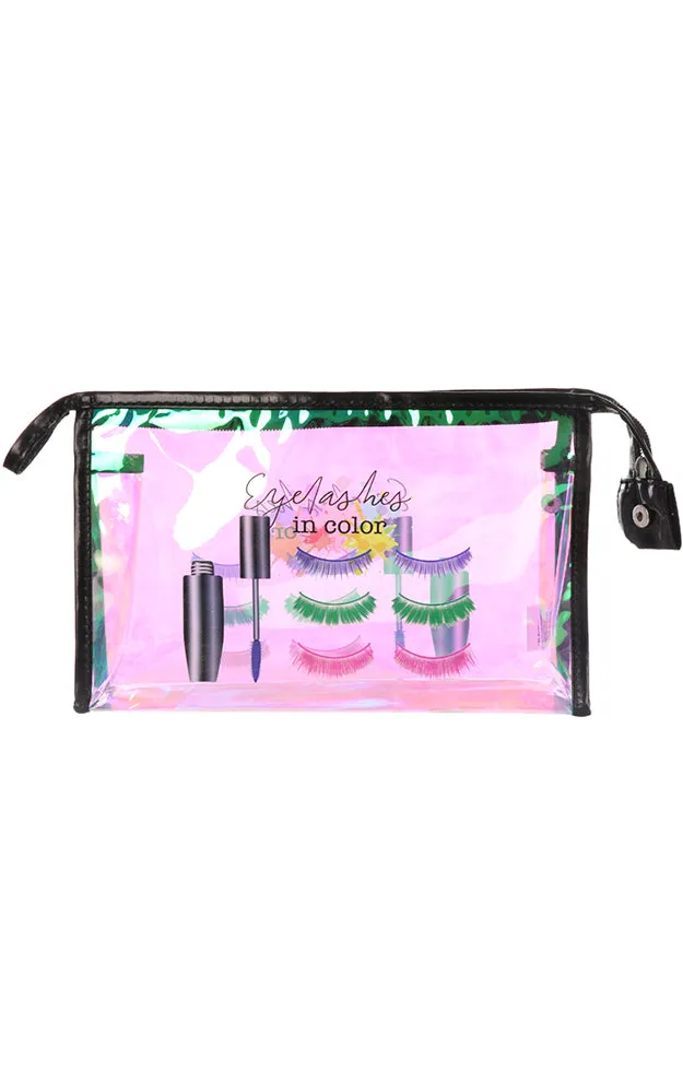 [BOGO] AO791 Hologram Transparent Eye Lashes Waterproof Cosmetic Bag w/Zipper