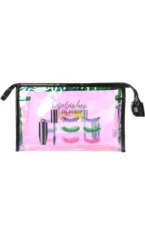 [BOGO] AO791 Hologram Transparent Eye Lashes Waterproof Cosmetic Bag w/Zipper