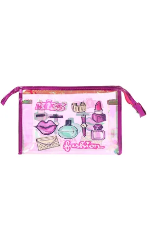 [BOGO] AO792 Hologram Fashion Items Transparent Waterproof Cosmetic Bag w/Zipper