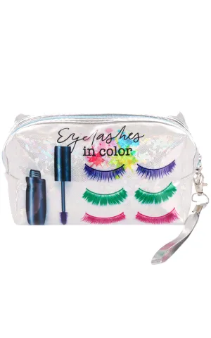 [BOGO] AO797 Eye Lashes Print Cosmetic Bag w/Zipper