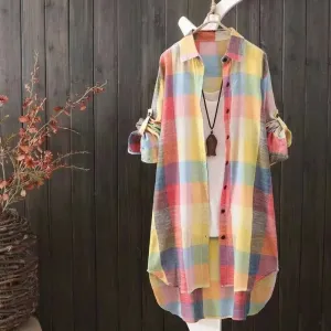 Caelie™  Elegant Block Pattern Blouse Dress