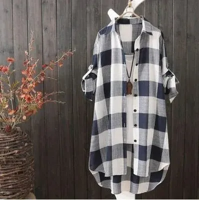 Caelie™  Elegant Block Pattern Blouse Dress