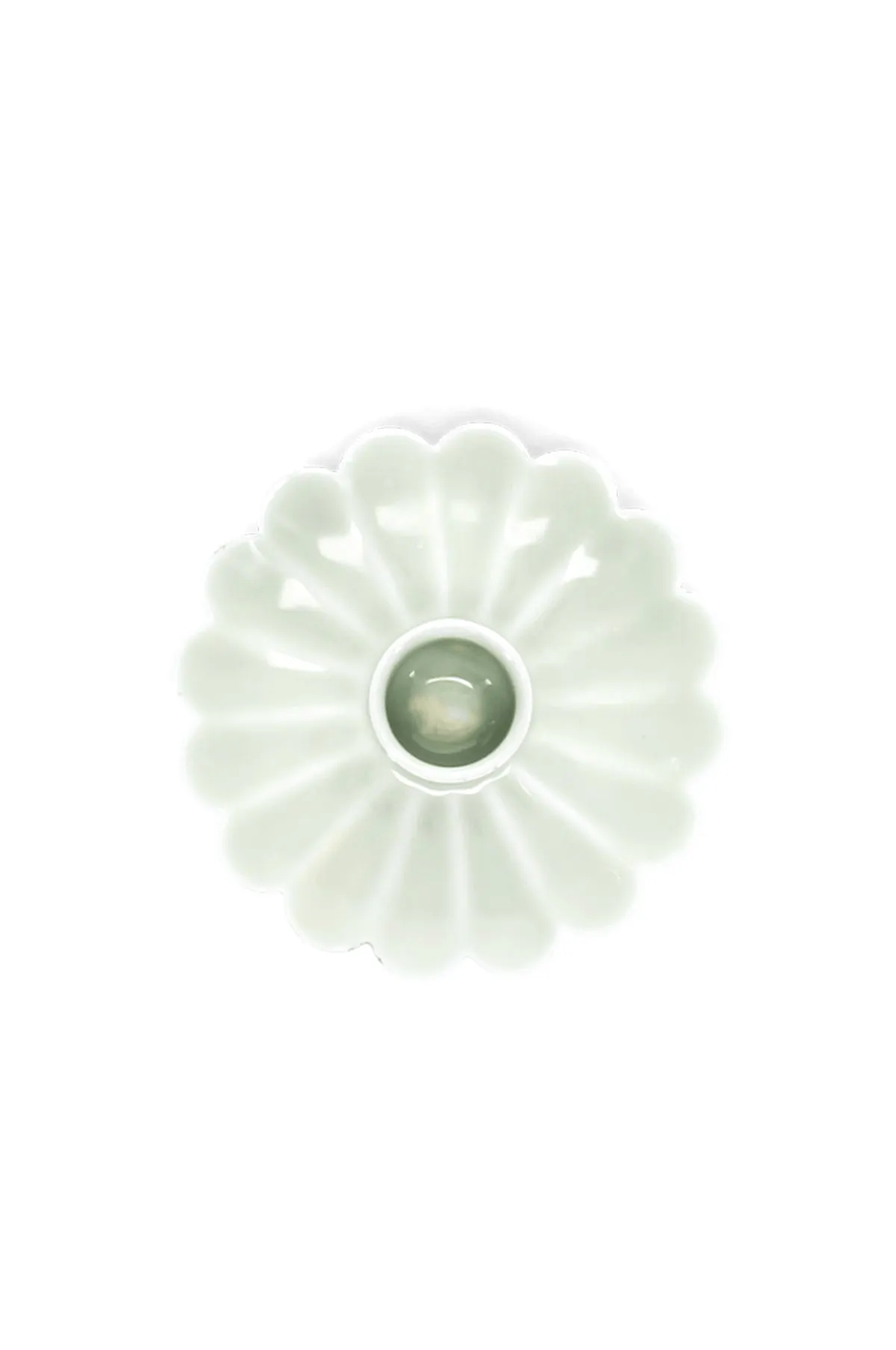 Enamel Flat Flower Candle Holder Light Grey