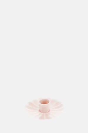 Enamel Flat Flower Candle Holder Soft Pink