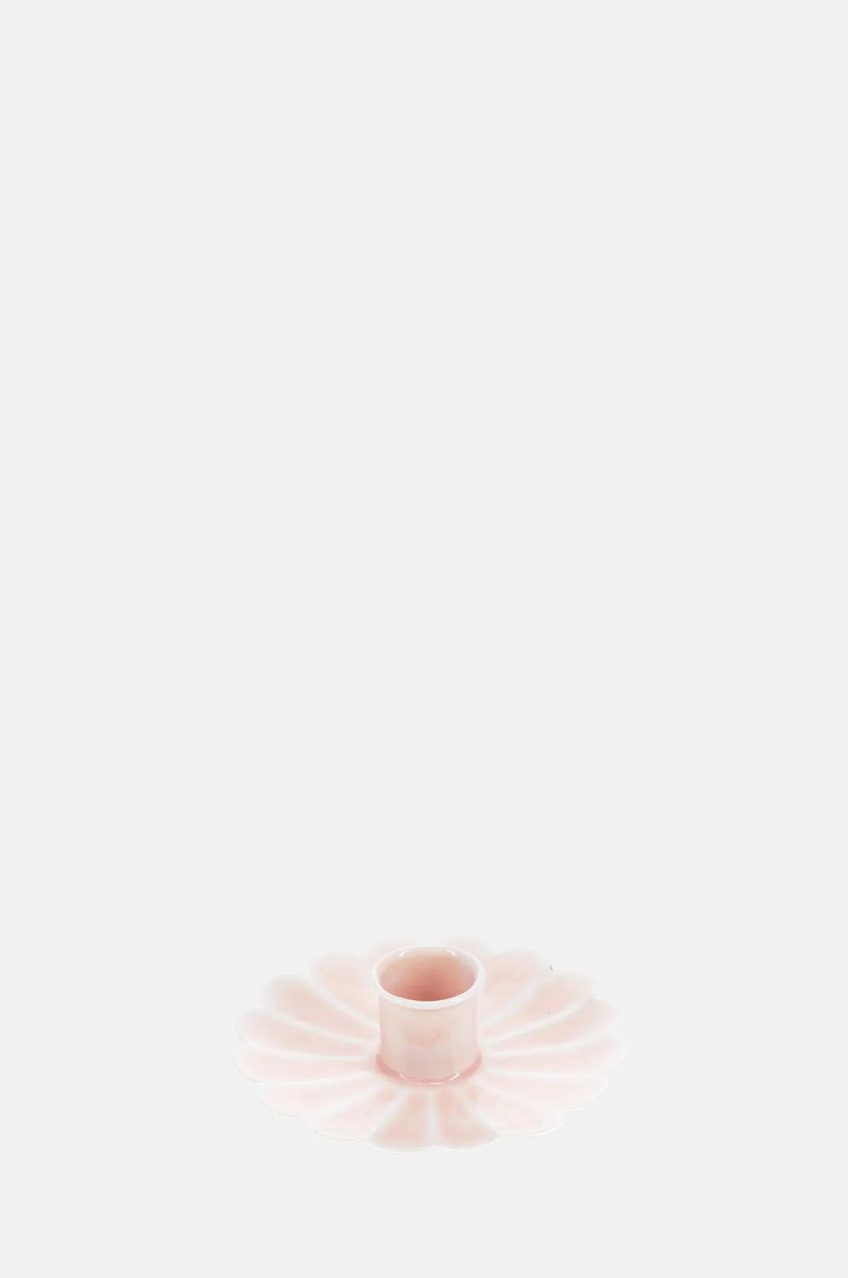 Enamel Flat Flower Candle Holder Soft Pink