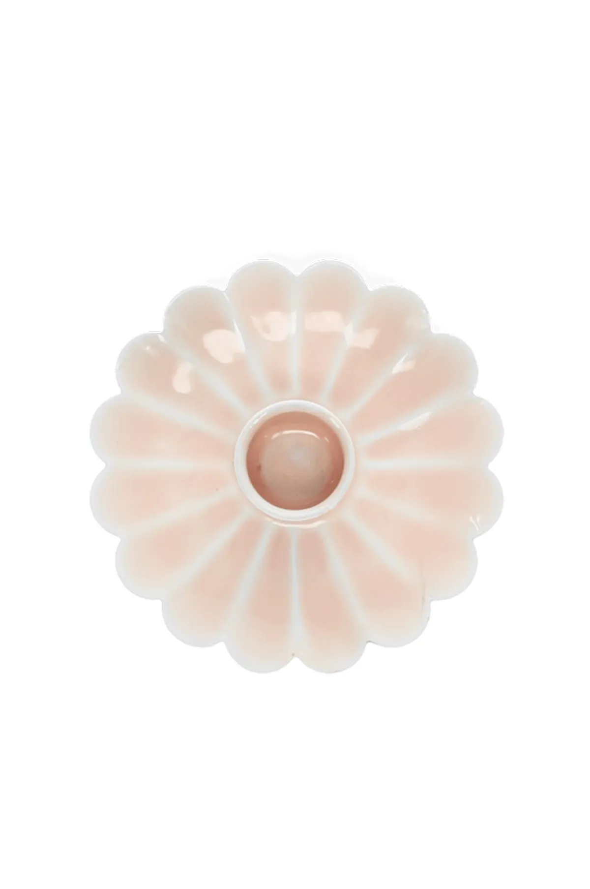 Enamel Flat Flower Candle Holder Soft Pink