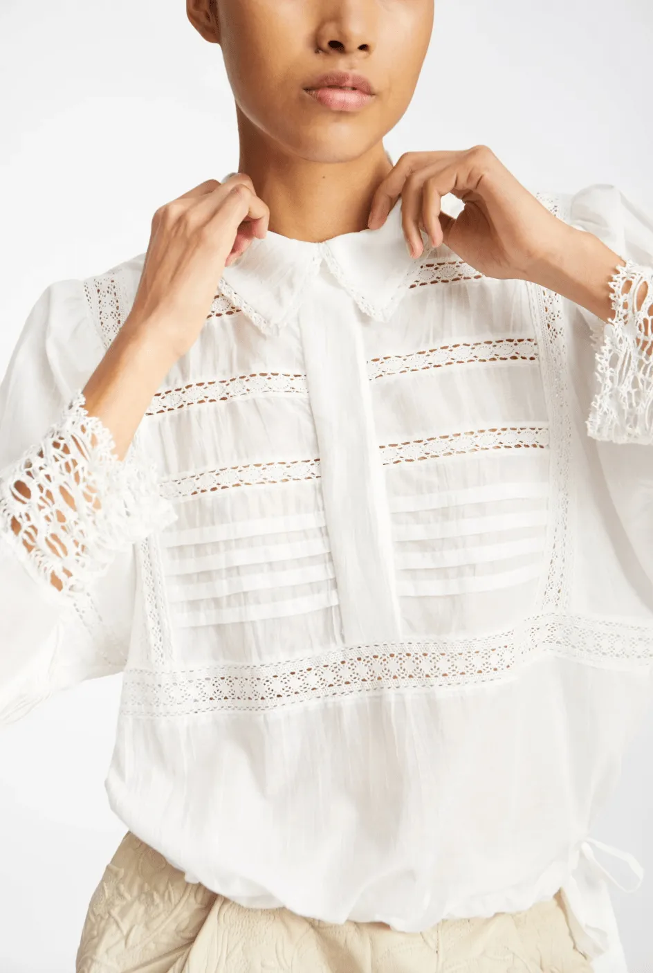 Ferdie Eyelet Blouse - White