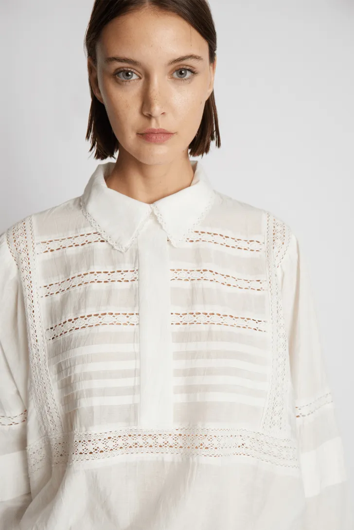 Ferdie Eyelet Blouse - White