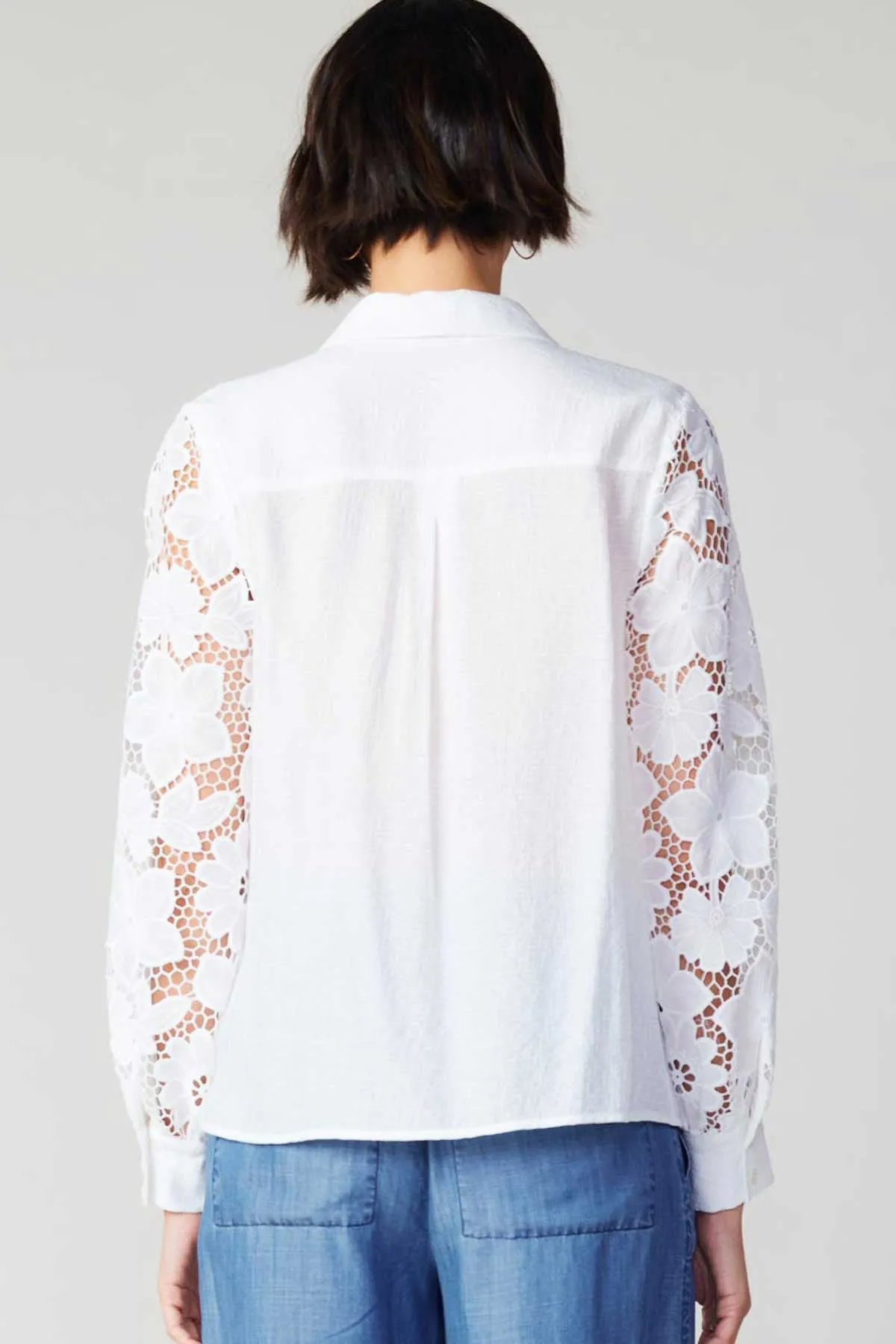 Floral Lace Button Down Shirt