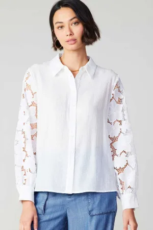 Floral Lace Button Down Shirt
