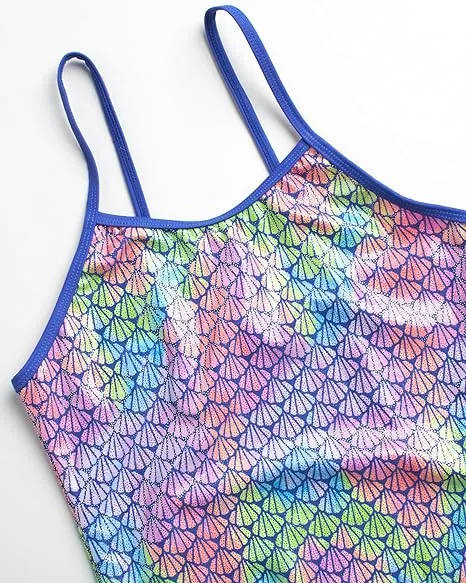 GX-ALTEL - Wholesale Little Girl's Foiled Seashell Print One-Piece & Two-Piece Swimsuits
