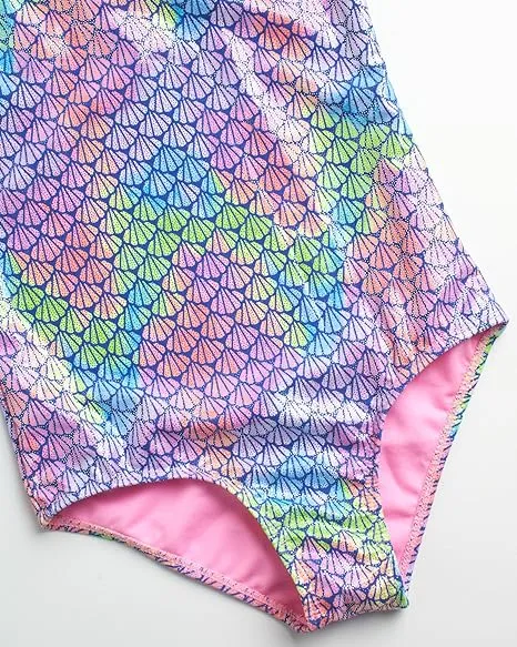 GX-ALTEL - Wholesale Little Girl's Foiled Seashell Print One-Piece & Two-Piece Swimsuits