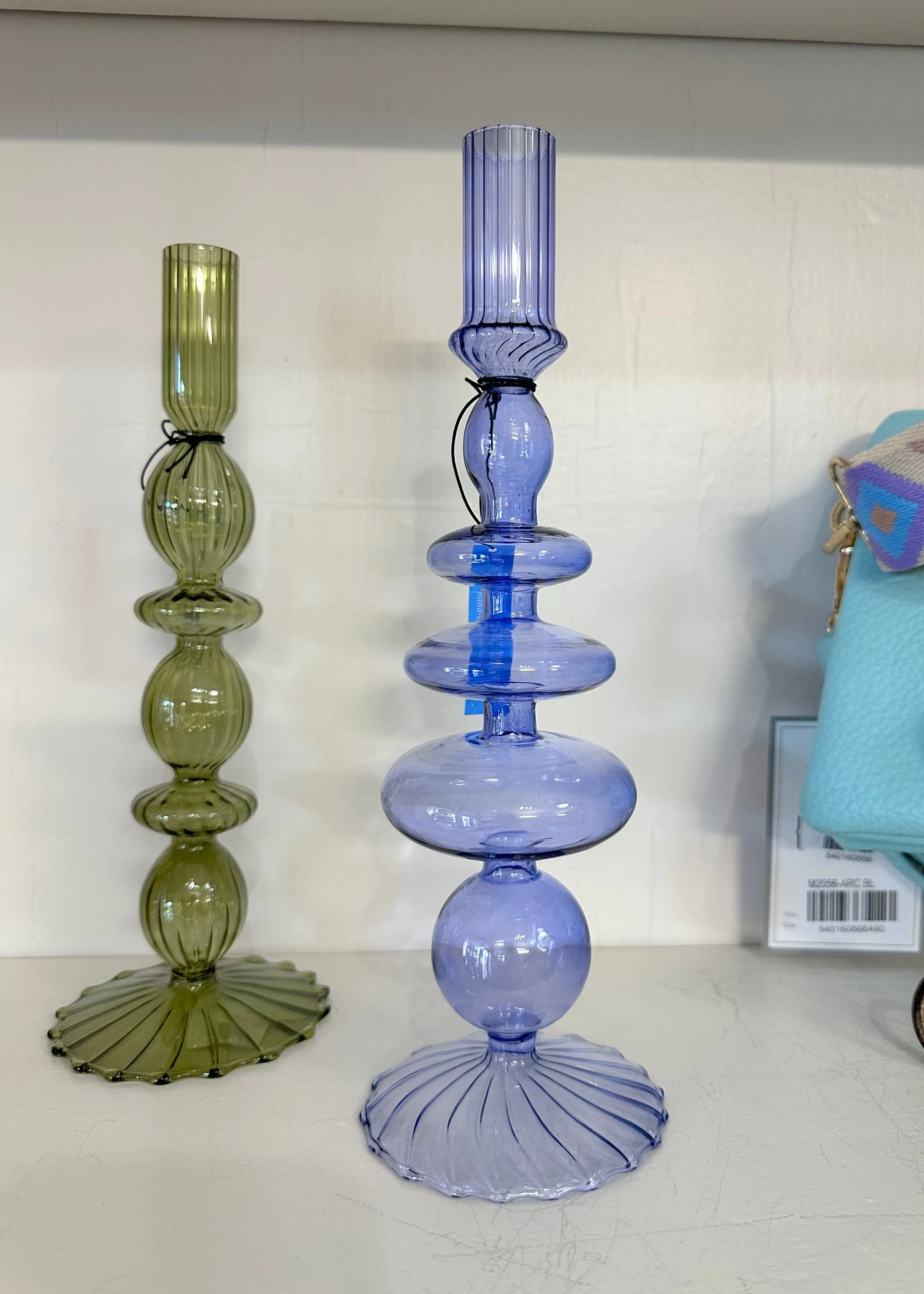 Hand blown Glass Candleholder