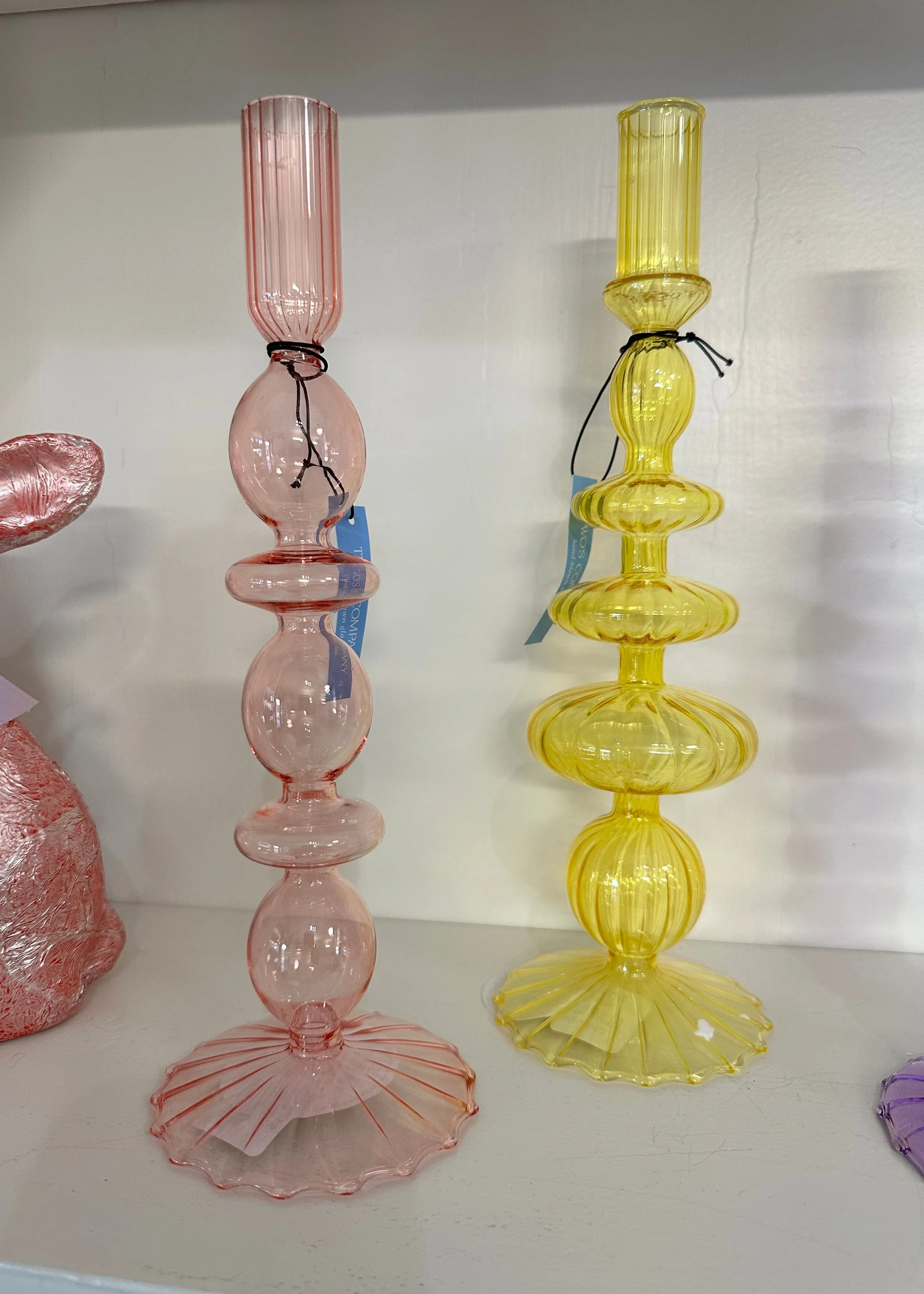 Hand blown Glass Candleholder