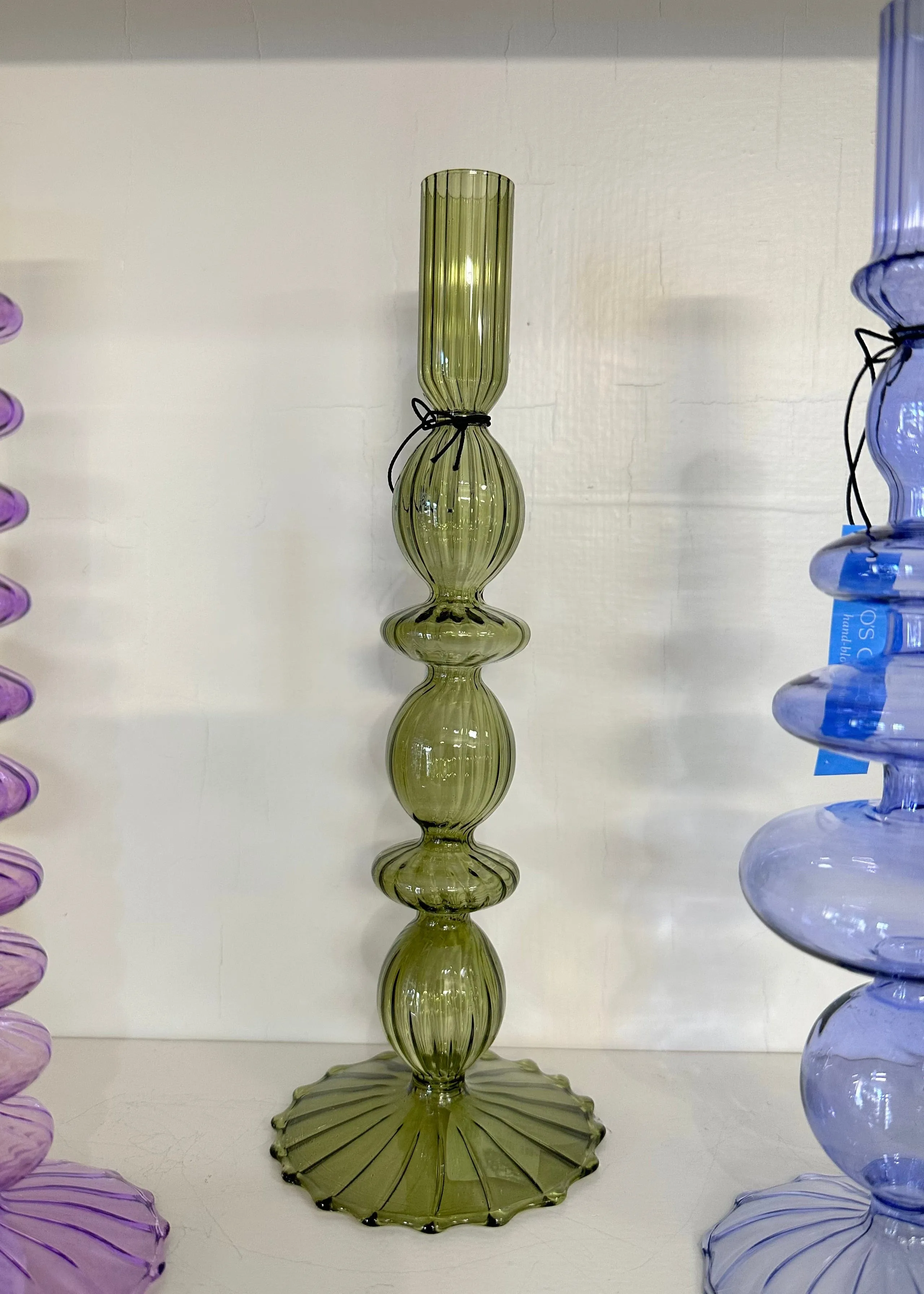 Hand blown Glass Candleholder