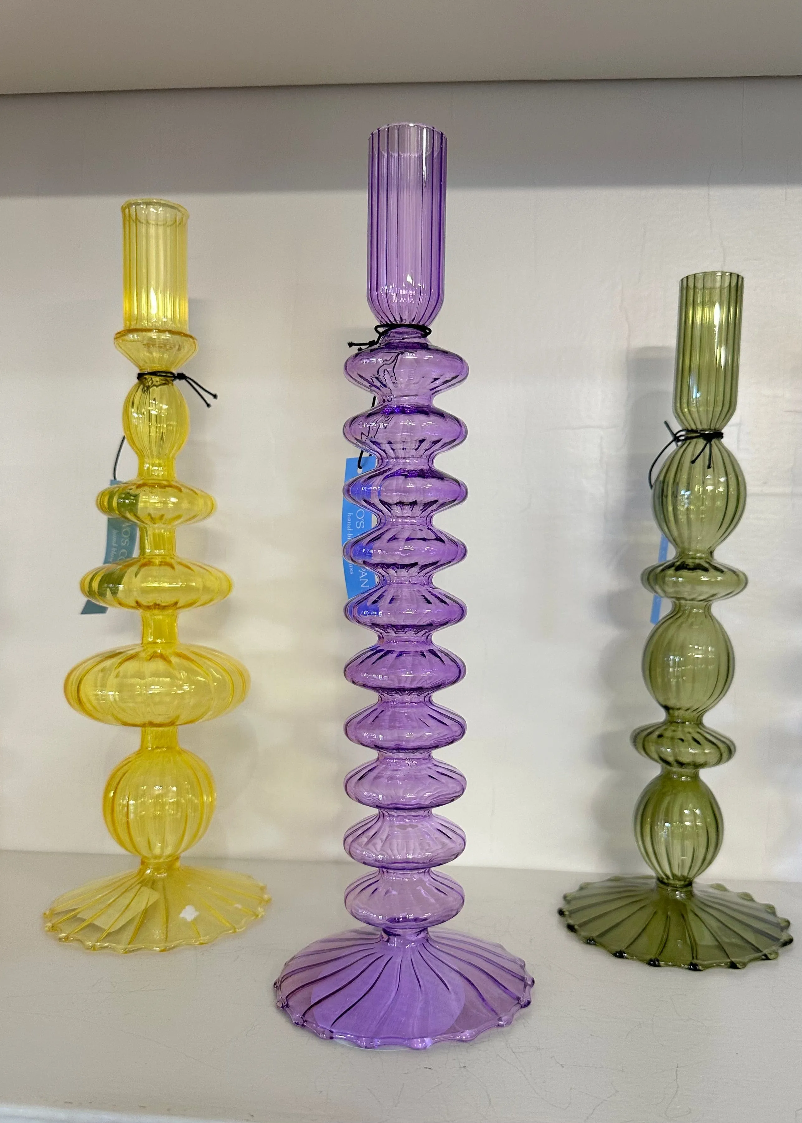 Hand blown Glass Candleholder