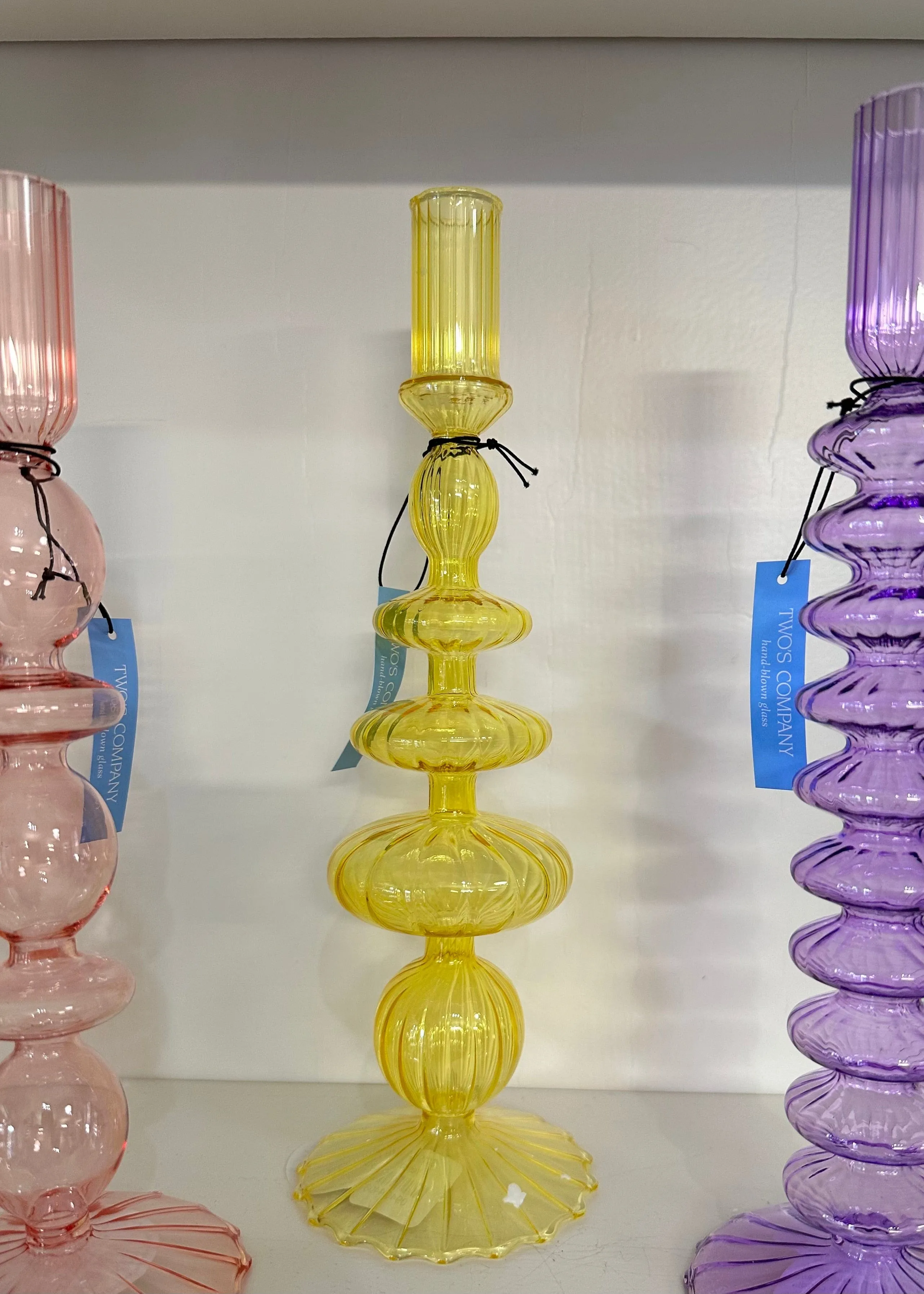 Hand blown Glass Candleholder