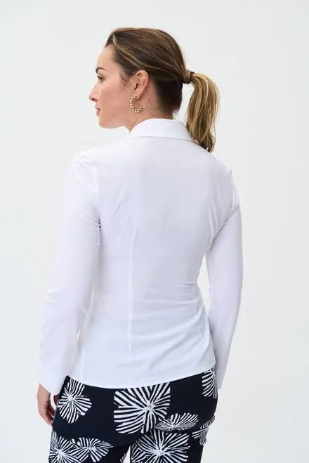 Joseph Ribkoff Belted V-neck Blouse Style 231018