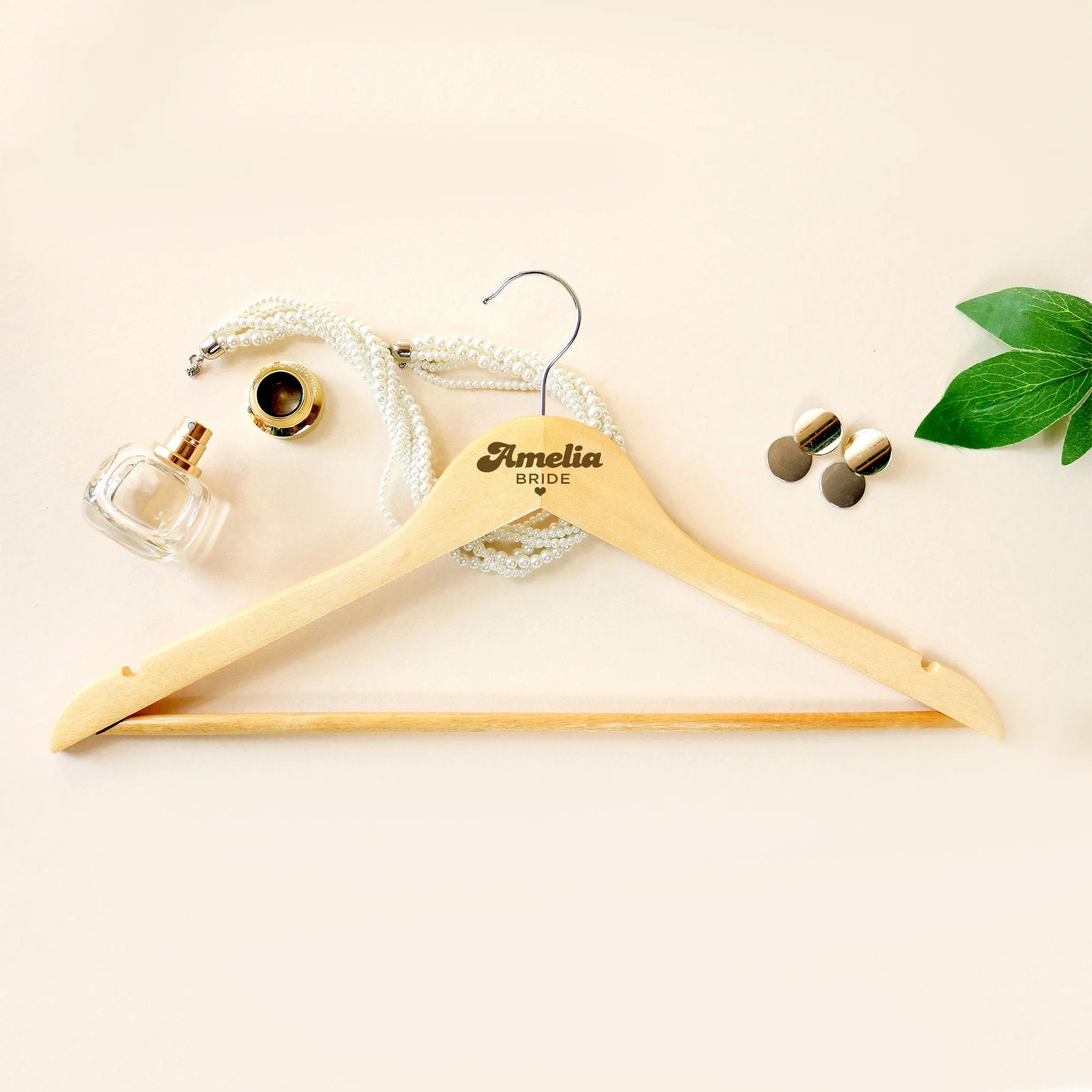 Personalized Wood Engraved Bride Hangers