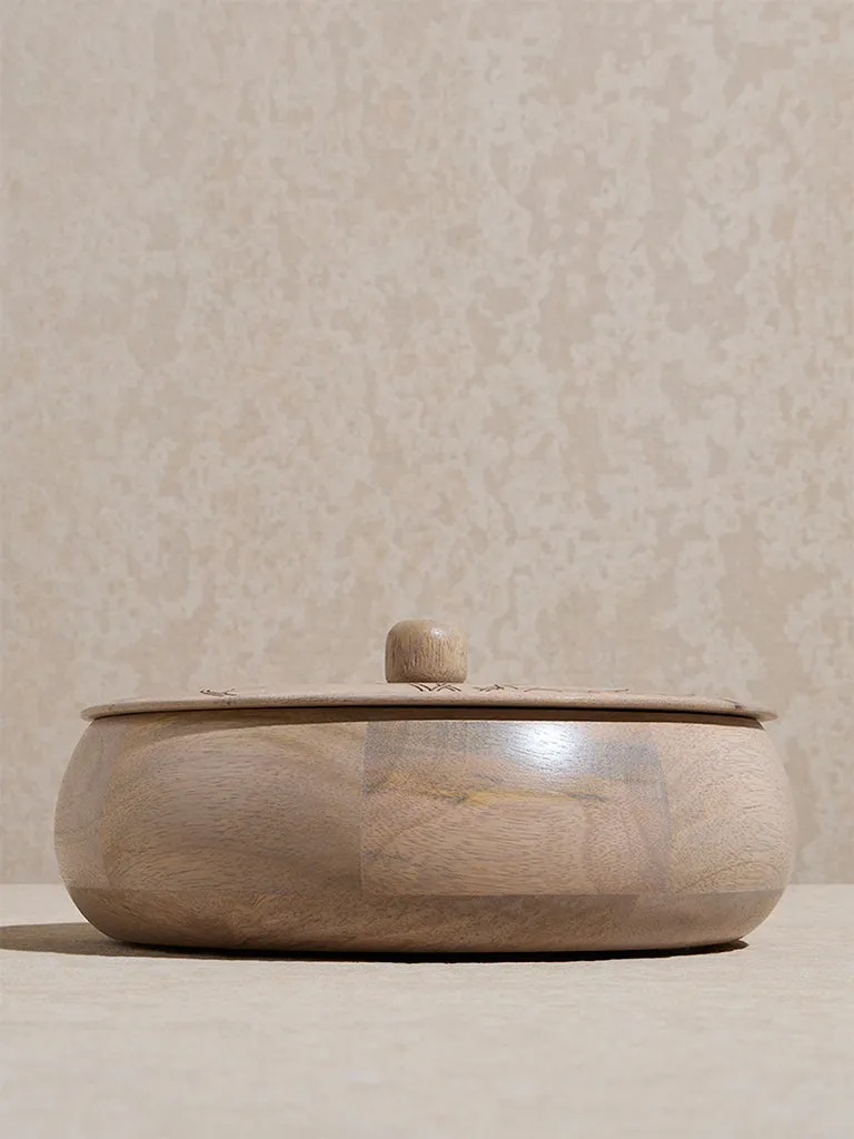 Westside Home Beige Floral Etched Roti Box