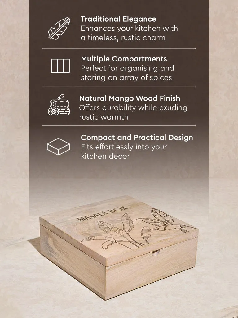 Westside Home Beige Wooden Masala Box