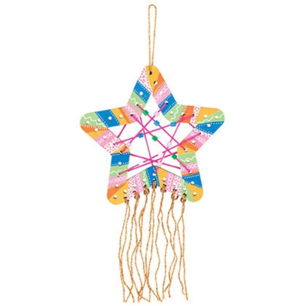 Wooden Weaving Star Pack of 10