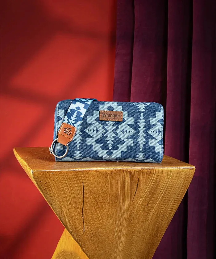Wrangler Southwestern Art Print Wallet -Jean